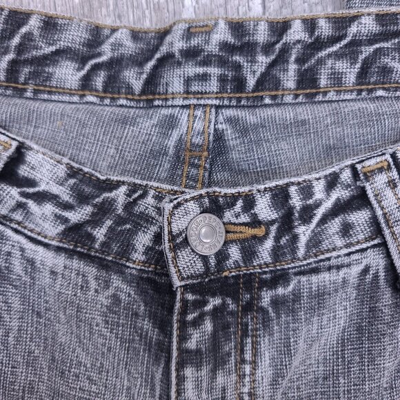 Pepe Womens Super Flare Jeans Size 32x32 Gray Acid Wash Mid Rise Denim Pants - Picture 6 of 9